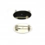 Broche ovale à coller en argent 925 12x21.5mm x 1pc
