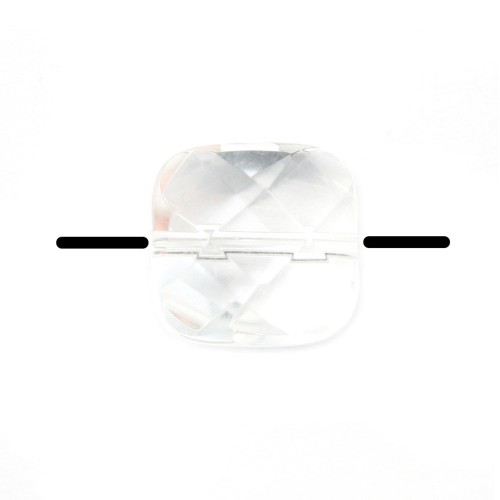 Rock crystal quartz faceted square 8mm x 5 pcs
