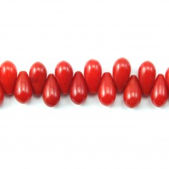 Bamboo de mer teinte rouge goutte 4x8mm 