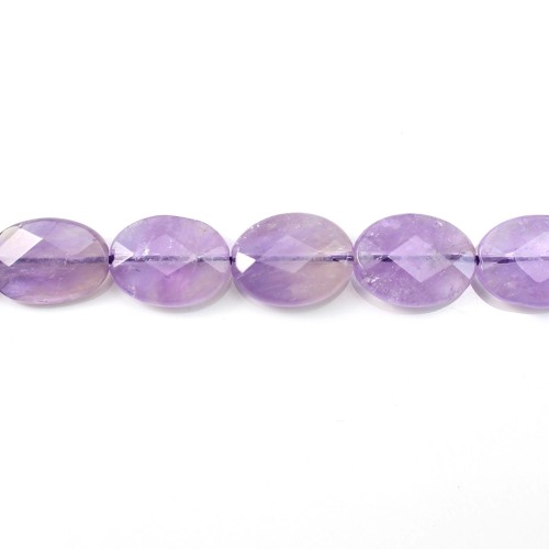 Clear Amethyst Faceted Oval 18x25mm x 40cm