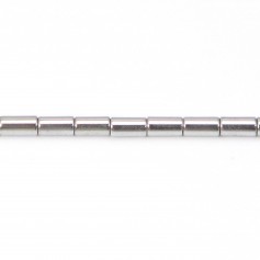 Hématite argenté tube 2x4mm x 10pcs