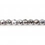 Hématite argenté ronde facette 2mm x 10pcs