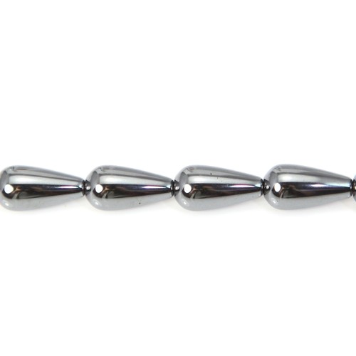 Hematite drop 8x16mm x 2pcs