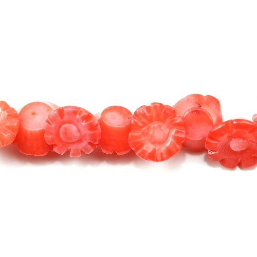 Colored Orange Flower Sea Bamboo 8.5-10MM 