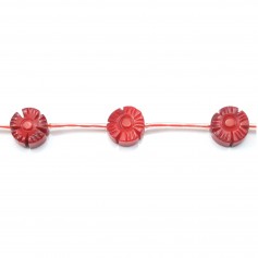 Bamboo mer teinte rouge Fleur 12mm