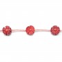 Bamboo mer teinte rouge Fleur 12mm