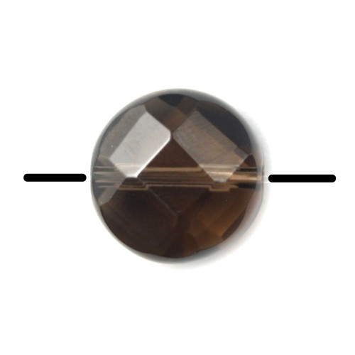 Smoky Quartz Faceted Flat Round 8mm x 40cm 