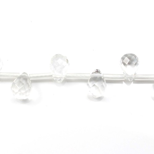 Cristal de roche Goutte Facette 6x9mm x 4 pcs