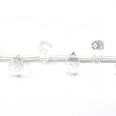 Cristal de roche Goutte Facette 6x9mm x 4 pcs