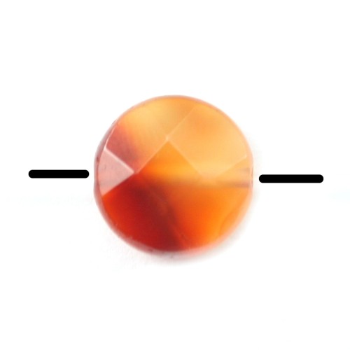 Cornaline Ronde Plate Facette 10mm x 4 st 