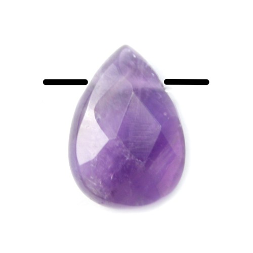 Amethyst Faceted Flat Teardrop 7x9mm x 4pcs