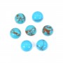 Cabochon turquoise reconstituée rond 6mm x 4pcs