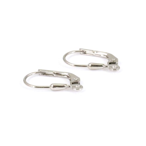 Dormeuse Argent  925 Rhodié 17x19mm X2pcs