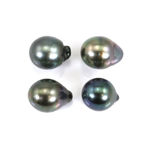 Tahitian pearl half round 9.5-10.5mm x 4pcs