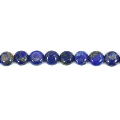 Lapis lazuli flat round shape, 6mm x 40cm