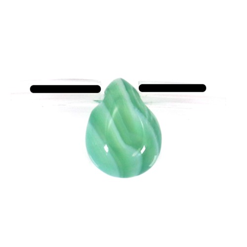 Green agate, flat drop, 6x8mm x 40cm (22pcs)