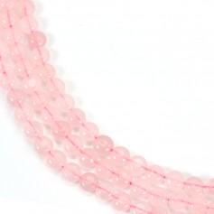 Rose Quartz Flat Round 8mm x 40 cm 