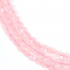 Quartz rose ronde plate facetté 8mm x 40cm