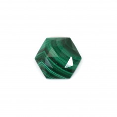 Malachite sfaccettata esagonale cabochon 10mm x 1pc