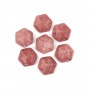 Rhodonit-Cabochon hexagonal facettiert 10mm x 1pc