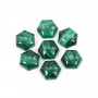 Cabochão hexagonal de malaquite 10 mm x 1 unidade