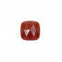 Cabujón cuadrado facetado de Ágata roja 9mm x 1ud