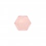 Cabujón hexagonal facetado de cuarzo rosa 10mm x 1ud