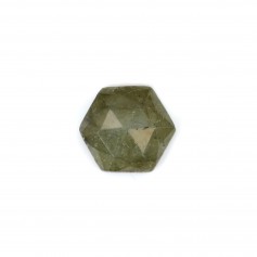 Cabochão hexagonal facetado de labradorite 10 mm x 1 unidade