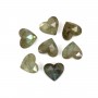 Cabochão coração facetado de labradorite 9x10mm x 1pc