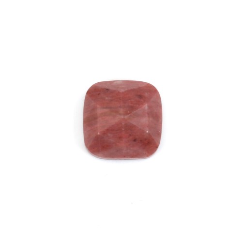 Cabochon Rhodonite carré facetté 9mm x 1pc