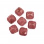 Cabochon Rhodonite carré facetté 9mm x 1pc