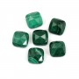 Malachite sfaccettata quadrata cabochon 9mm x 1pc