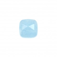 Cabochon Aquamarin quadratisch facettiert 9mm x 1pc