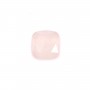Cabochon Quartz rose carré facetté 9mm x 1pc