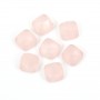 Quarzo rosa sfaccettato quadrato cabochon 9mm x 1pc
