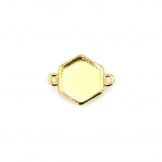 Espaçador para cabochão hexagonal de 10 mm - Ouro x 1 unidade
