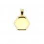 Porta colgante para cabujón hexagonal de 10mm - Oro x 1pc
