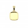 Pendente de cabochão quadrado 9mm - Ouro x 1pc