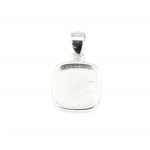 Pendentif support cabochon carré 9mm - Argent 925 x 1pc