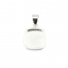 Pendentif support cabochon carré 9mm - Argent 925 x 1pc