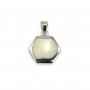 Pendentif support pour cabochon hexagone 10mm - Argenté x 1pc