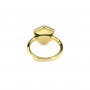 Bague réglable support cabochon hexagone 10mm - Doré x 1pc