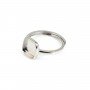 Anello regolabile per cabochon quadrato da 9 mm - Argento x 1 pz