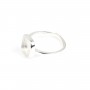 Anillo ajustable para cabujón cuadrado de 9mm - Plata 925 x 1pc
