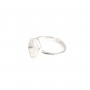 Anello regolabile per cabochon esagonale da 10 mm - Argento 925 x 1 pz