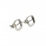 Boucles d'oreilles pour cabochon carré 9mm - Argenté x 2pcs