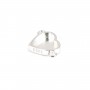Espaçador para cabochão coração 9x10mm - Prata 925 x 1pc
