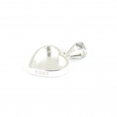 Pendentif pour cabochon coeur 9x10mm - Argent 925 x 1pc