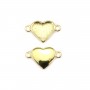 Espaçador para cabochão coração 9x10mm - Ouro x 1pc