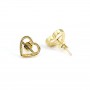 Orecchino per cuore cabochon 9x10mm - Oro x 2 pz